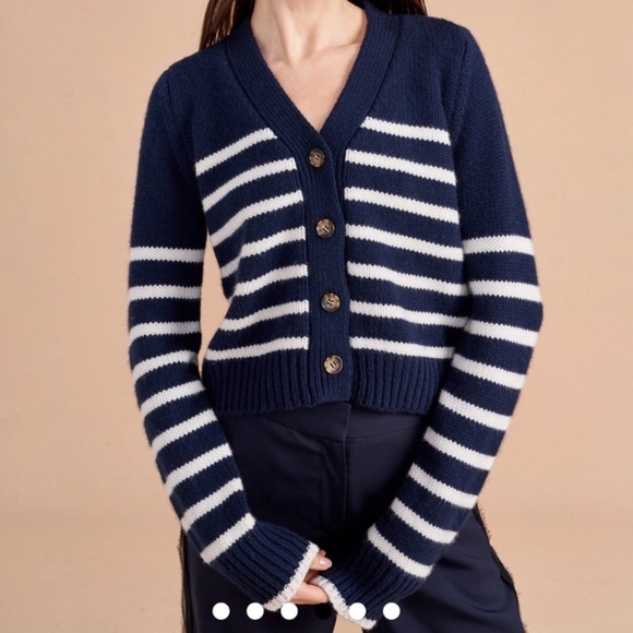 La Ligne Sweaters - La Ligne Mini Marin Striped Cardigan, sz XS